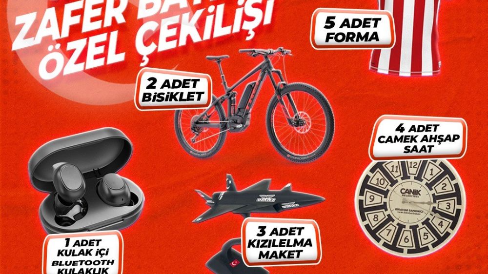  Canik Belediyesi 30 Ağustos Zafer Bayramı Özel Çekiliş Programıyla hediye dağıtacak 