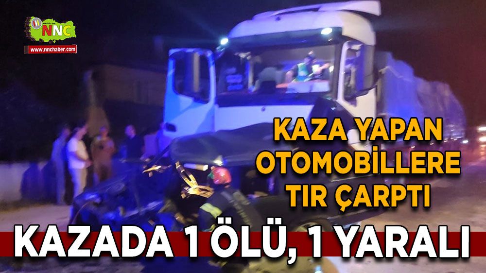 Denizli'de üzücü gece, otomobiller çarpıştı, arkadan gelen tırda onlara çarptı