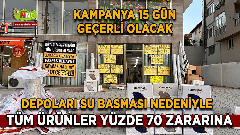 Depoları su basması nedeniyle tüm ürünler yüzde 70 zararına