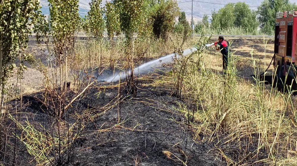 Erzincan'da örtü yangını 