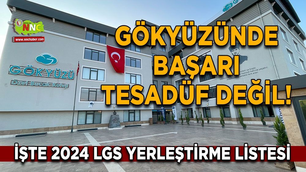 Gökyüzü Özel Bucak Koleji, 2024 LGS'de büyük başarı elde etti.