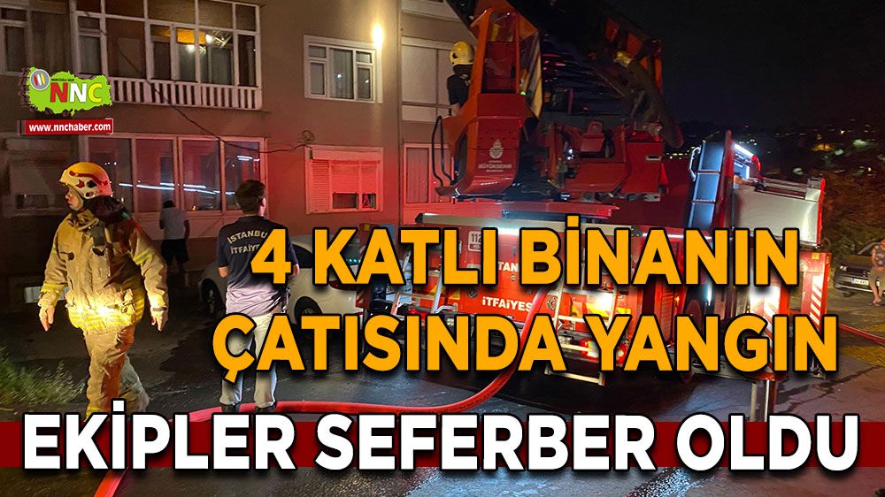 İstanbul son dakika haber! 4 katlı binanın çatısında alevler korkuttu