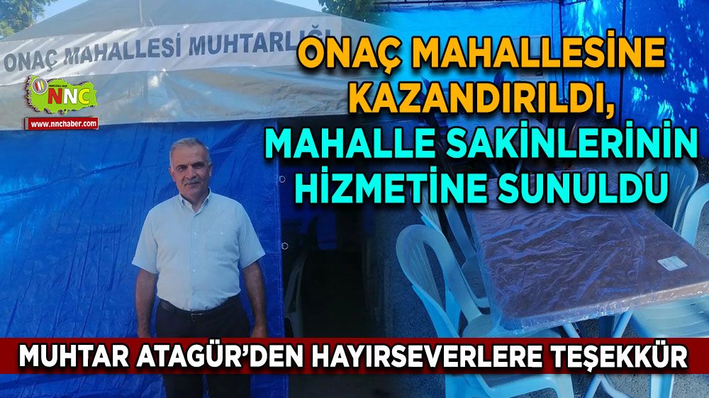 Onaç Mahallesine kazandırıldı, Mahalle sakinlerinin hizmetine sunuldu