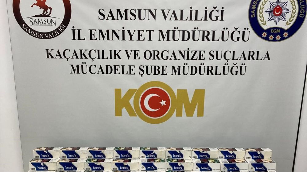 Samsun'da 20 bin adet gümrük kaçağı makaron ele geçirildi