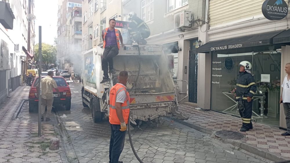 Samsun'da  çöpe atılan kül çöp kamyonunu küle çevirecekti 