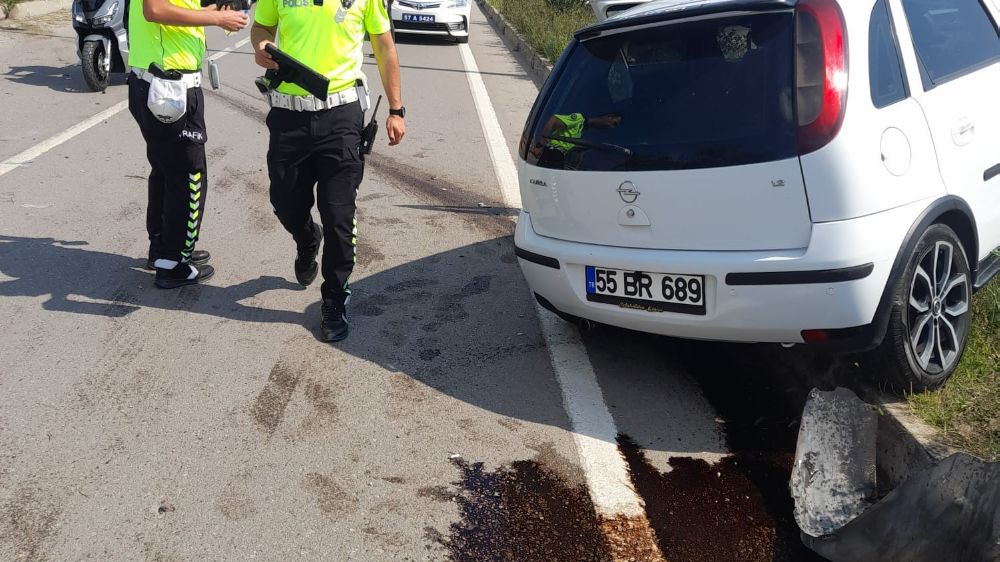 Sinop'ta trafik kazası sürücü yaralandı