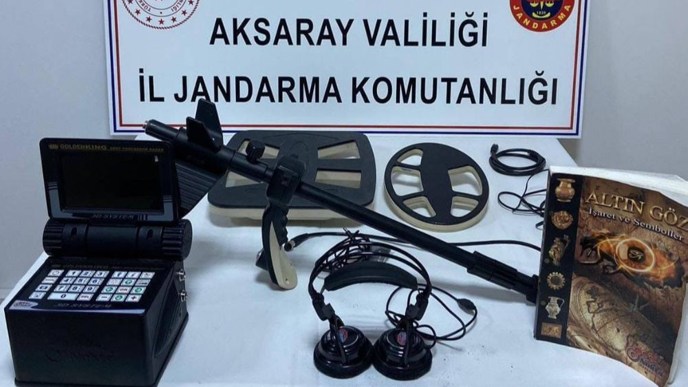 Aksaray'da kaçak kazı operasyonu 2 şahıs suçüstü yakalandı