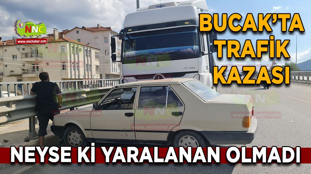 Antalya Burdur karayolu Bucak üst geçitte trafik kazası! Neyse ki yaralanan olmadı