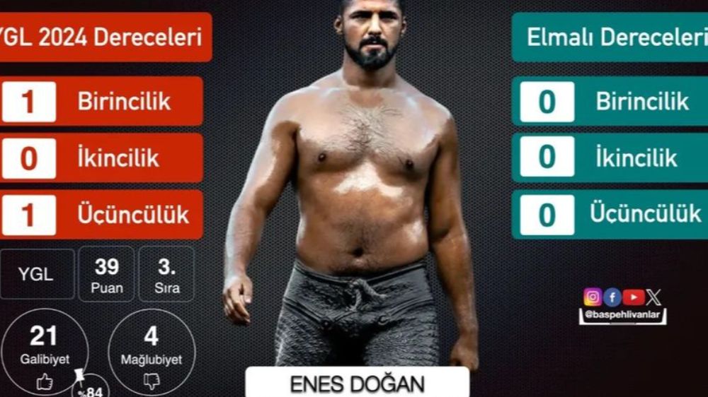 Antalya Elmalı 2024 Güreşlerinde Enes Doğan 