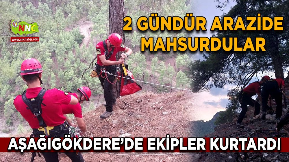 Aşağıgökdere'de 2 gündür mahsurdular, ekipler kurtardı