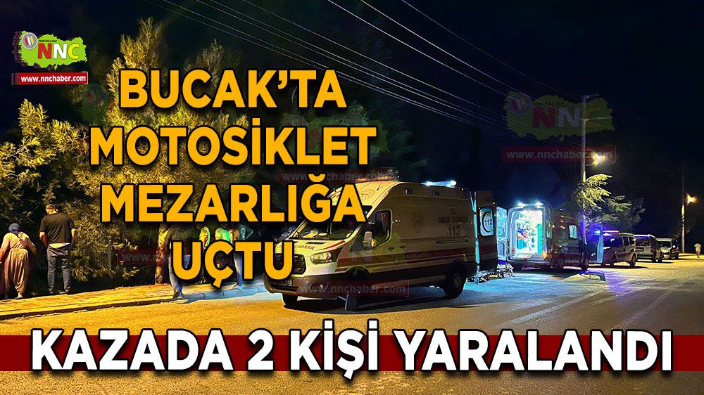 Bucak'ta motosiklet mezarlığa uçtu