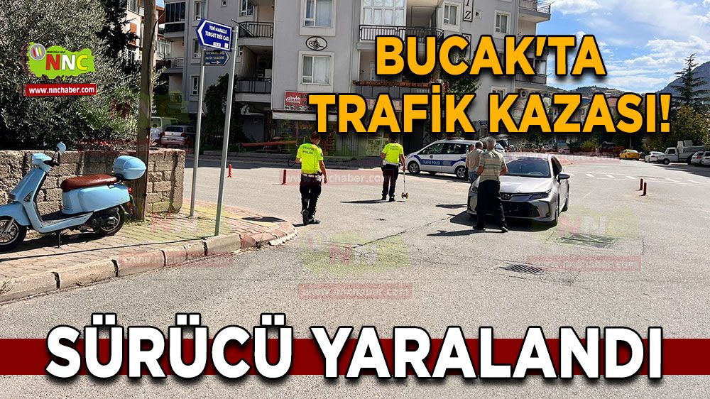 Bucak'ta trafik kazası! Kazada motor sürücüsü yaralandı