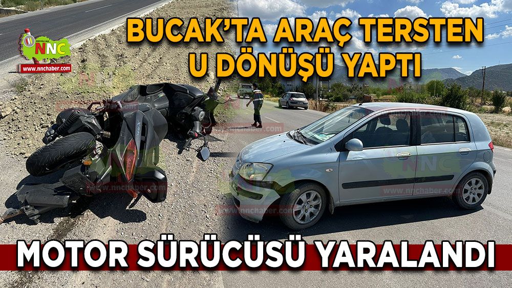 Bucak'ta trafik kazası! Motor sürücüsü yaralandı