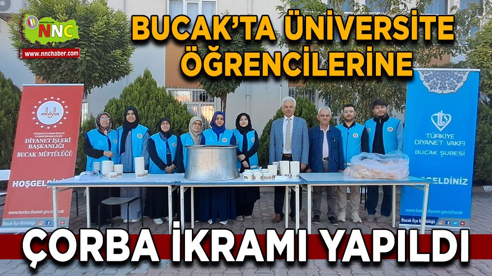 Bucak'ta Üniversite öğrencilerine çorba ikramı yapıldı