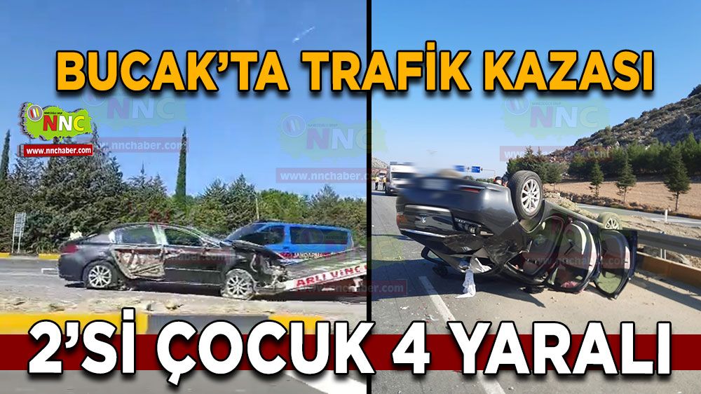 Burdur Antalya karayolunda trafik kazası! 2'si çocuk 4 yaralı