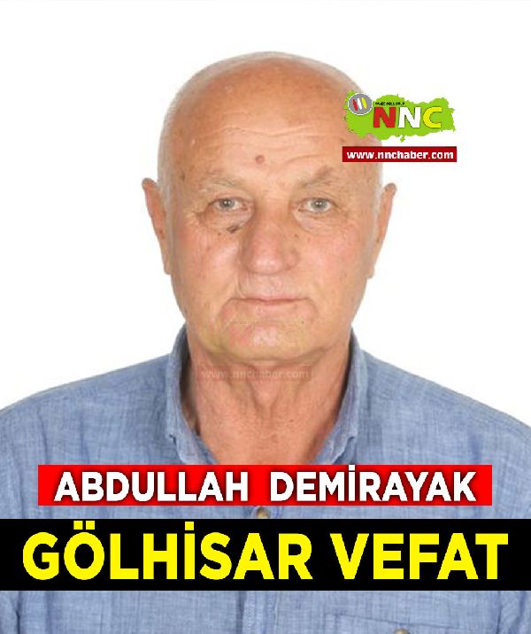 Burdur Vefat Abdullah Demirayak