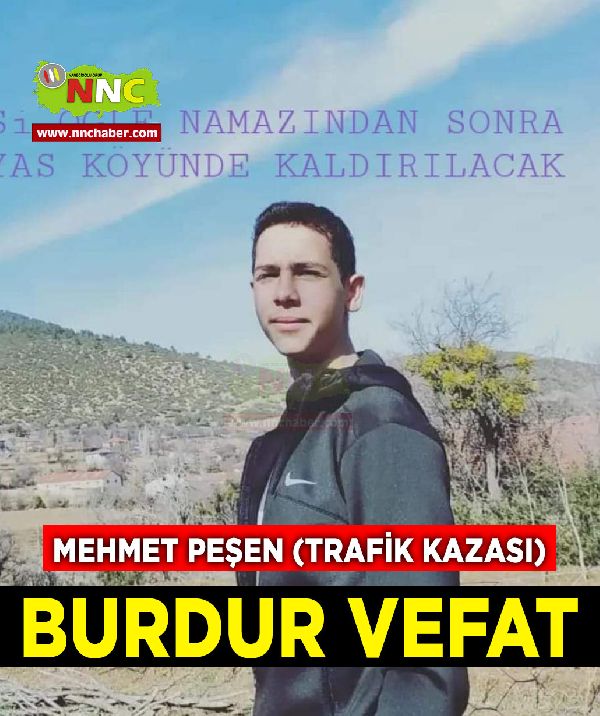 Burdur Vefat Mehmet Peşen (trafik kazası)