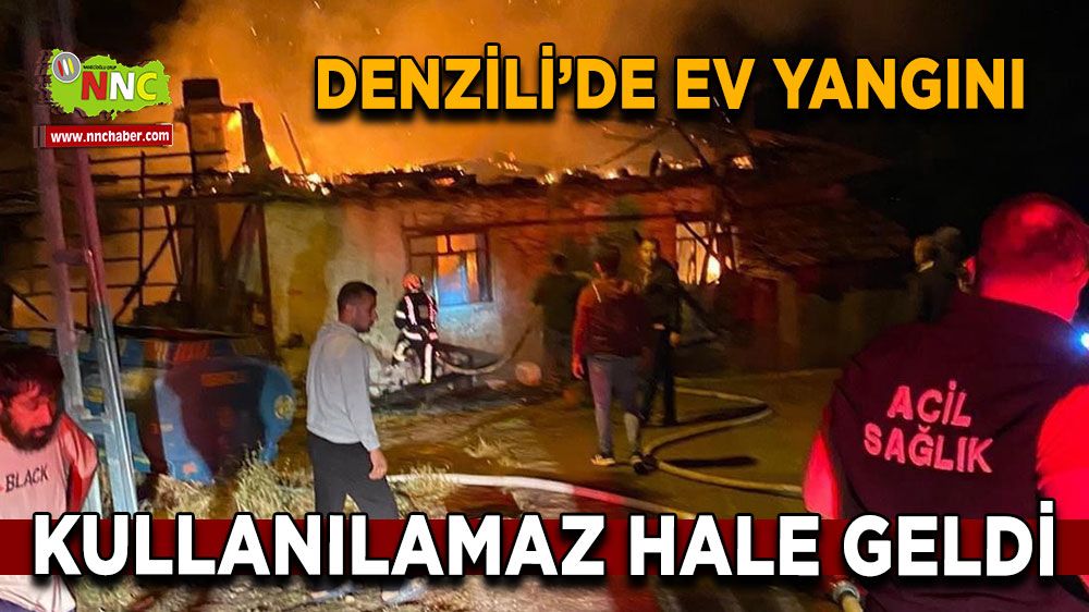 Denizli'de ev yangını! kullanılamaz hale geldi