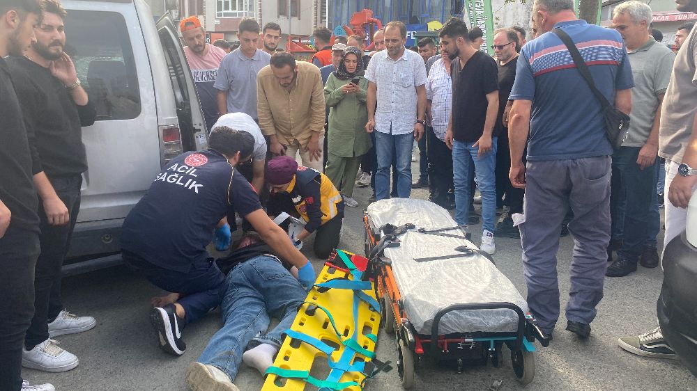 Ordu'da kaza ticari araç ile motosiklet çarpıştı 