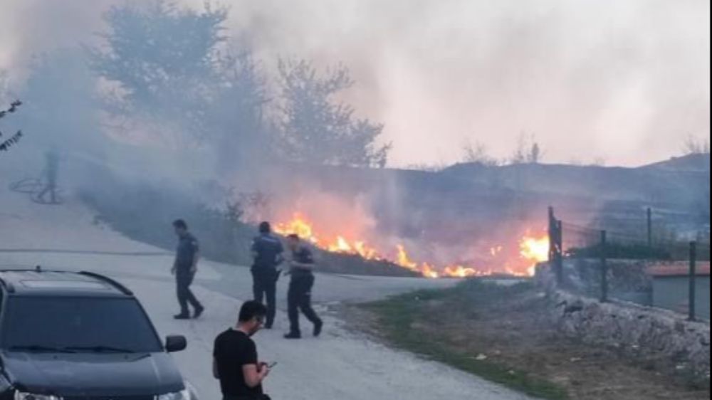 Sakarya'da otluk alanda çıkan yangın korkuttu