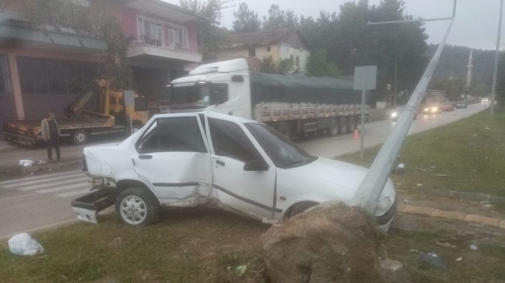 Amasya'da trafik kazası 1 kişi yaralandı