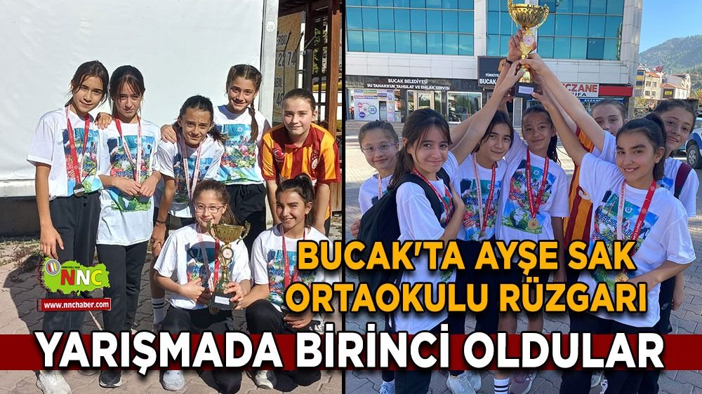 Bucak'ta Ayşe Sak Ortaokulu kız Takımı birinci oldu