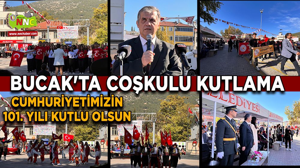 Bucak'ta coşkulu kutlama Cumhuriyetimizin 101. Yılı kutlu olsun