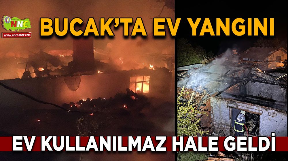 Bucak'ta ev yangını Ev kullanılmaz hale geldi