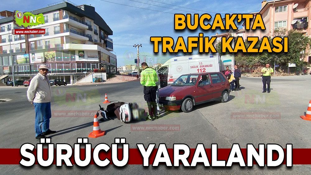 Bucak'ta kaza! Otomobil ile motosiklet çarpıştı