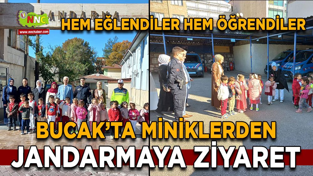 Bucak'ta miniklerden jandarma ziyaret! Hem eğlendiler hem öğrendiler