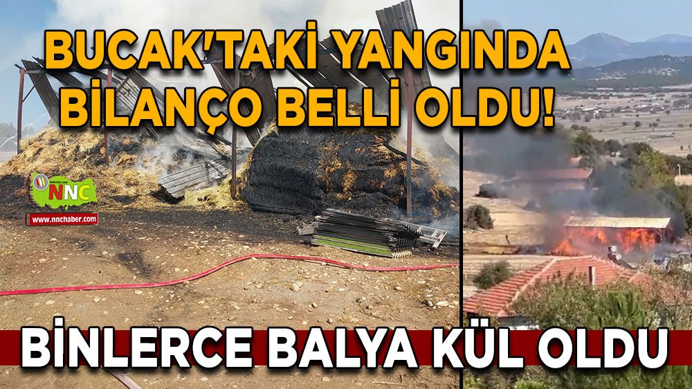 Bucak'taki yangında bilanço belli oldu! Binlerce balya kül oldu