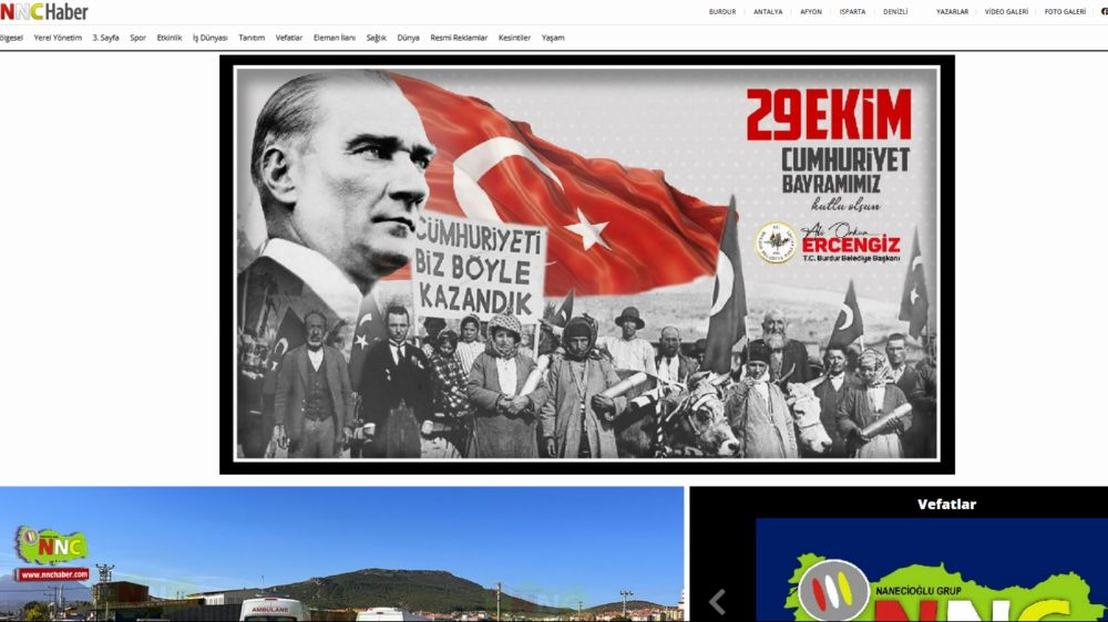 Burdur Belediyesi 29 Ekim Cumhuriyet bayramı Banner