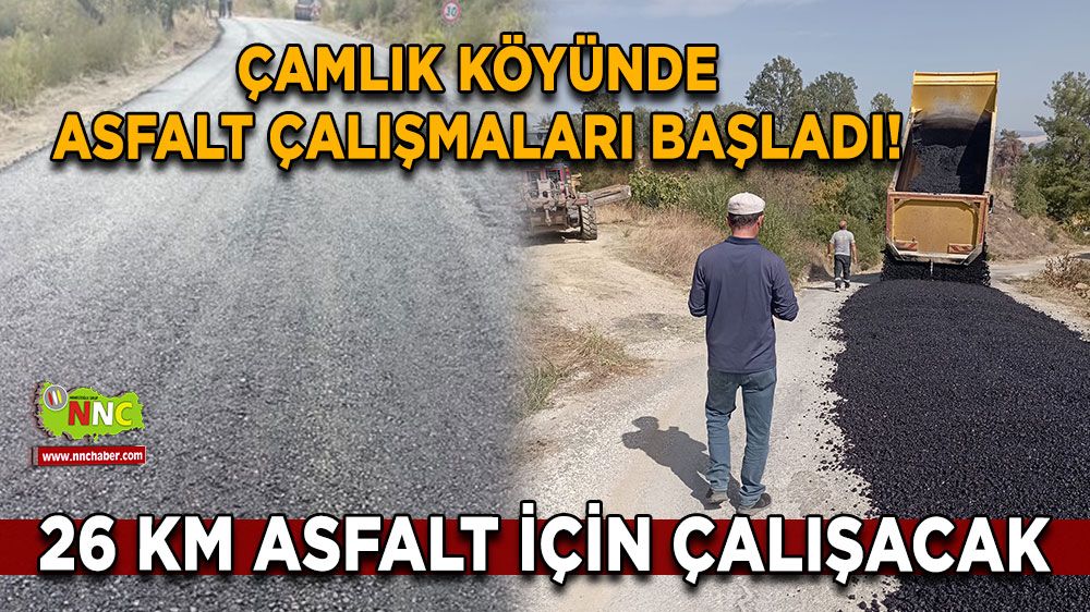 Çamlık Köyünde asfalt çalışmaları başladı! 26 km asfalt için çalışacak