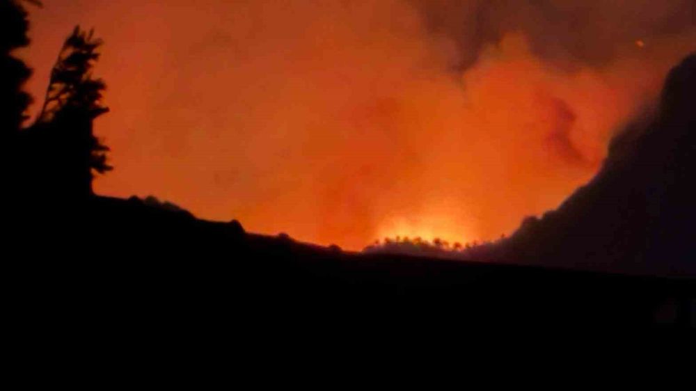 Denizli'de Orman Yangını söndürülemedi  2 gündür devam eden yangın geceyi aydınlattı 