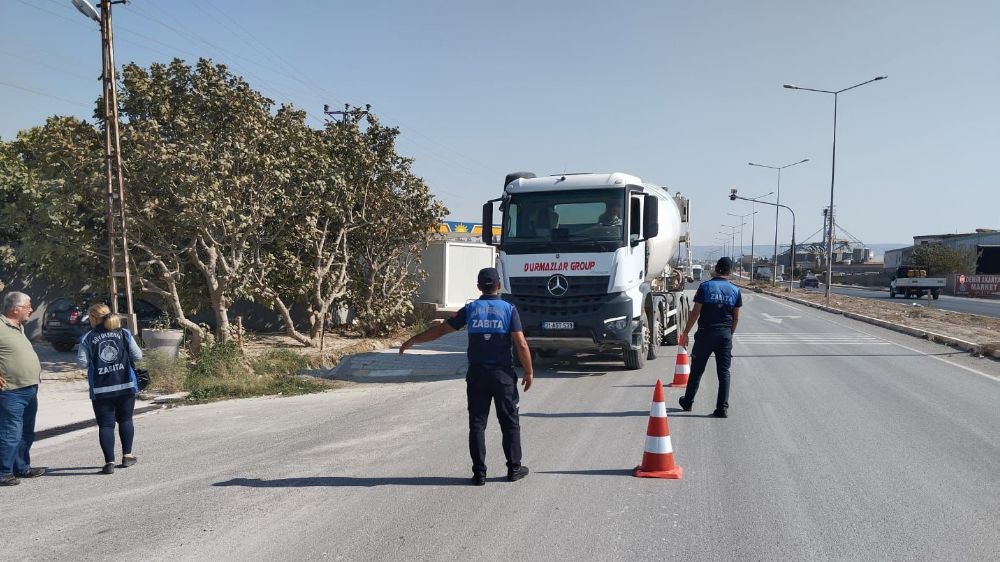 HBB zabıta ekiplerinden hafriyat kamyonlarına denetim