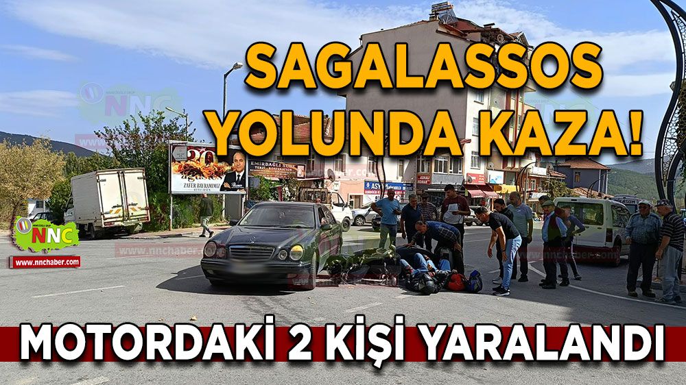 Sagalassos yolunda kaza! 2 kişi yaralandı