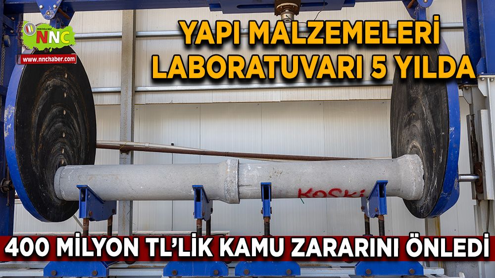  Yapı Malzemeleri Laboratuvarı 5 yılda 400 milyon TL’lik kamu zararını önledi