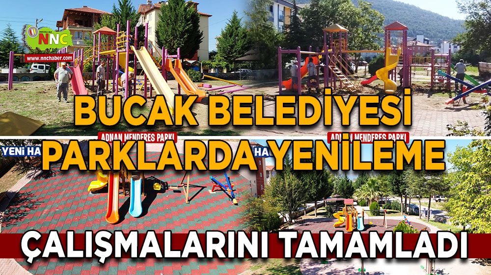 Bucak Belediyesi parklarda yenileme çalışmalarını tamamladı