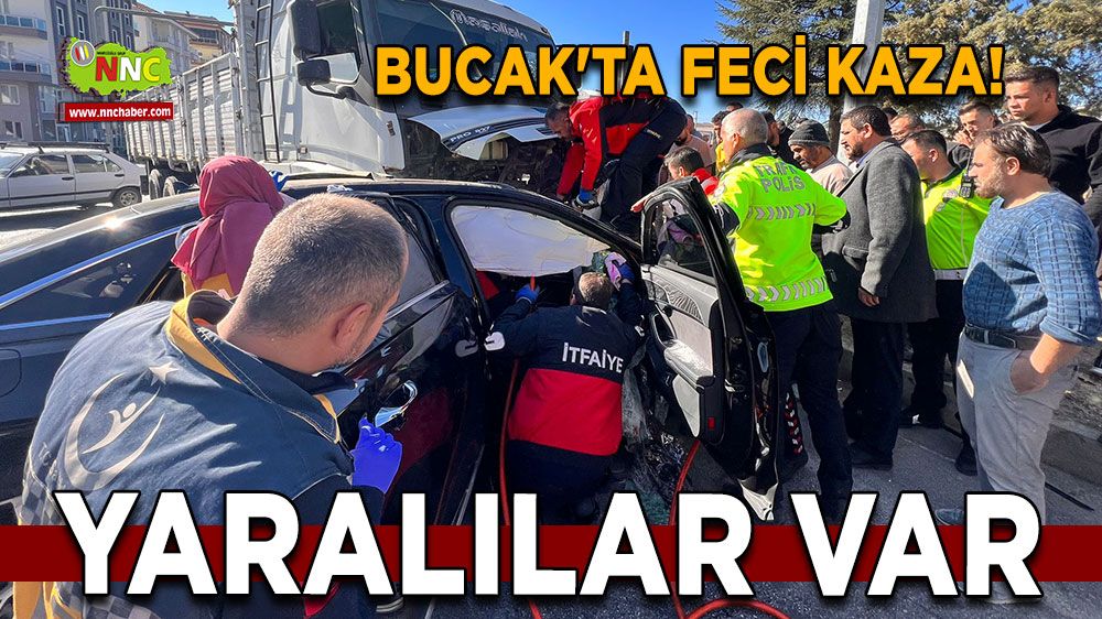 Bucak'ta feci kaza! Araçtaki 4 kişi yaralandı 