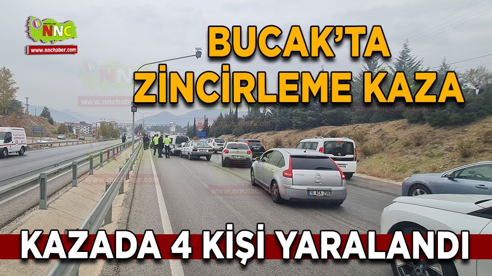 Bucak'ta zincirleme kazada 4 kişi yaralandı