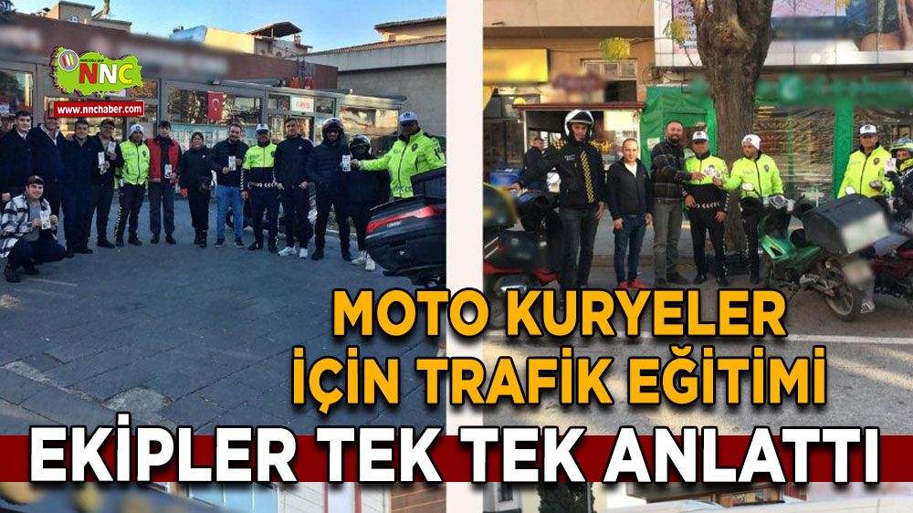 Burdur’da moto kuryeler için trafik eğitimi