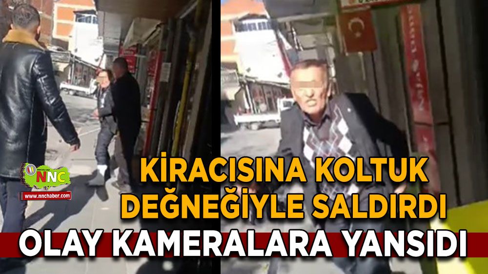 Komşuda iş yeri sahibi kiracısını koltuk değneği ile darp etti