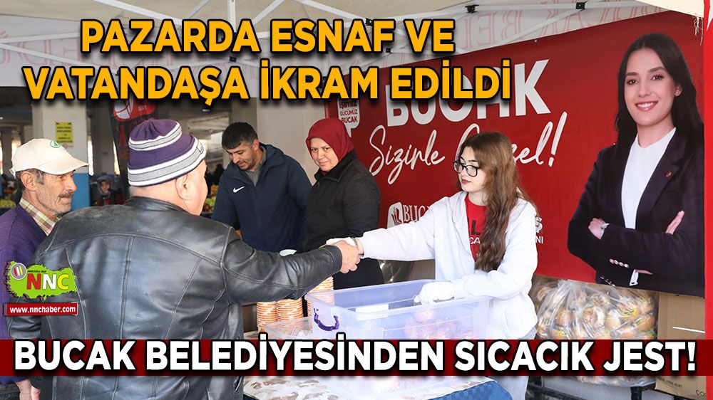 Bucak Belediyesinden sıcacık jest! Pazarda esnaf ve vatandaşa ikram edildi