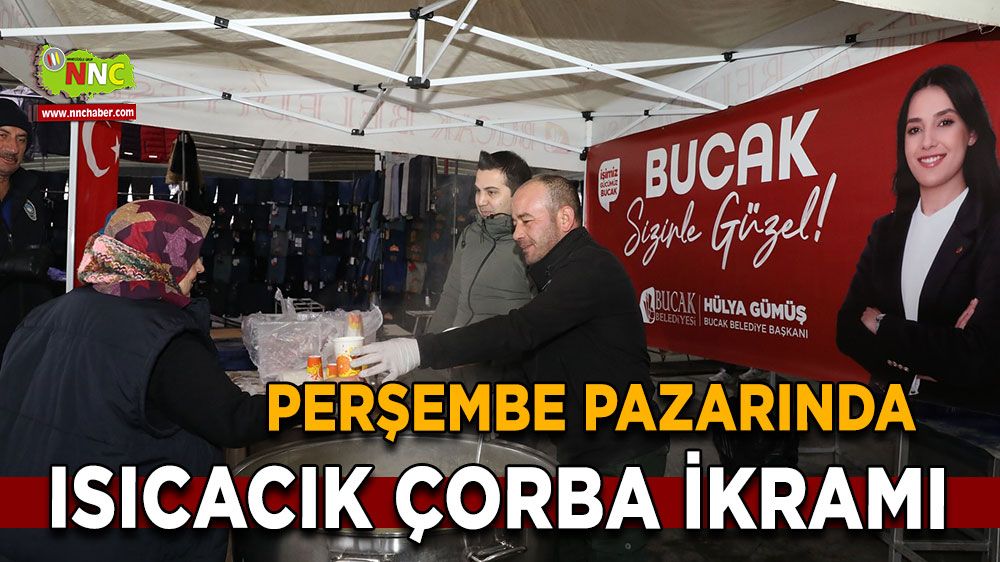 Bucak Perşembe Pazarında ısıcacık çorba ikramı