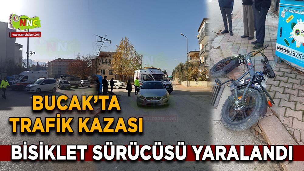 Bucak'ta kavşakta bisiklet ile otomobil çarpıştı! 1 yaralı