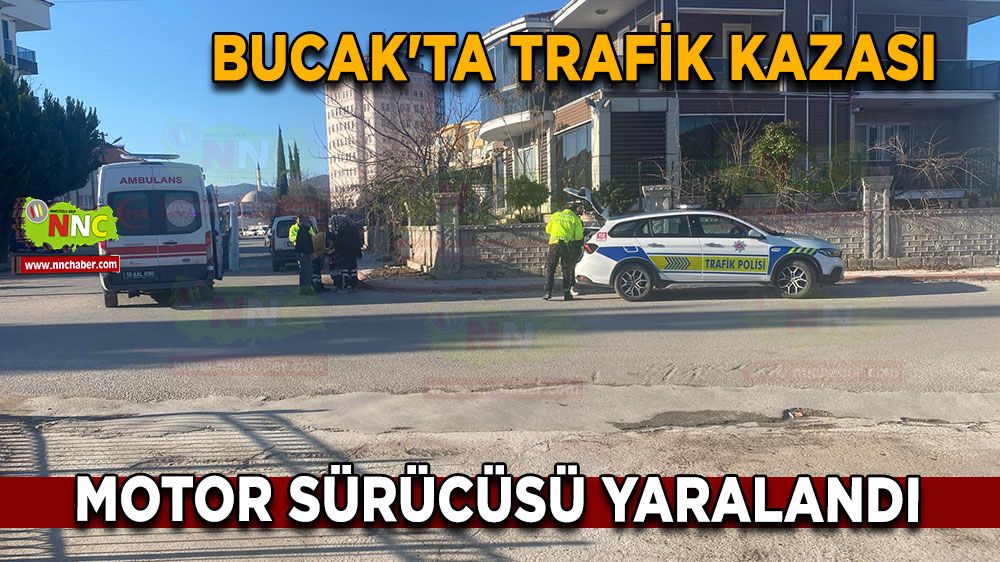 Bucak'ta trafik kazası Kavşakta çarpıştılar Motor sürücüsü yaralandı