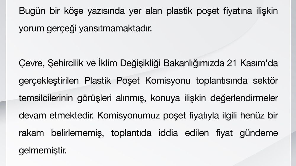 Çevre Bakanlığı'ndan plastik poşet fiyatı açıklaması: "Gerçek yansıtılmadı"