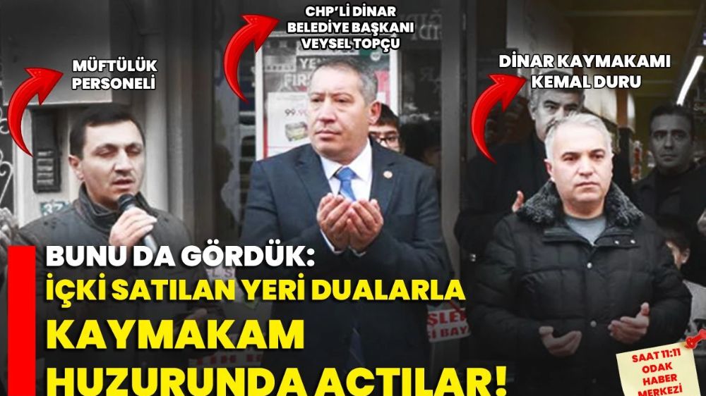 Dinar'da içki satışı yapan mini marketin açılışı dualarla yapıldı, tepkiler çığ gibi büyüdü!