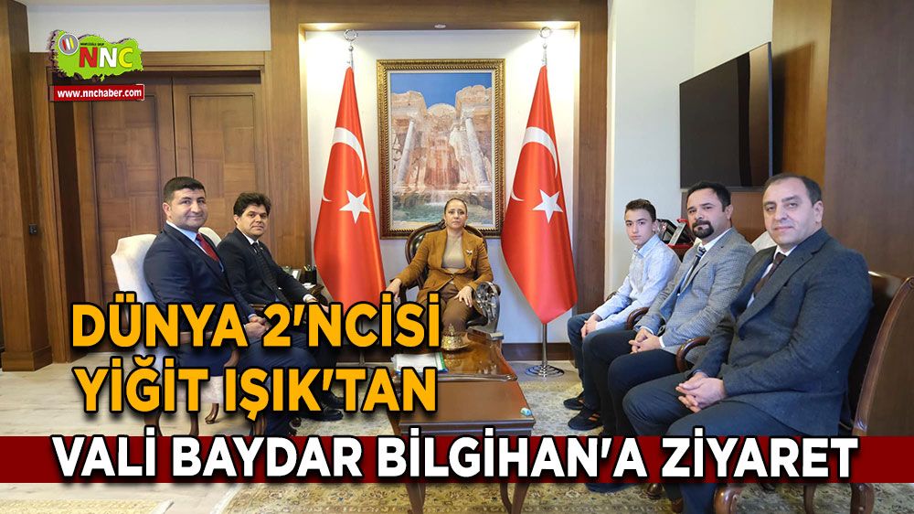 Dünya 2’ncisi Yiğit Işık’tan Burdur Valisi Tülay Baydar Bilgihan’a ziyaret