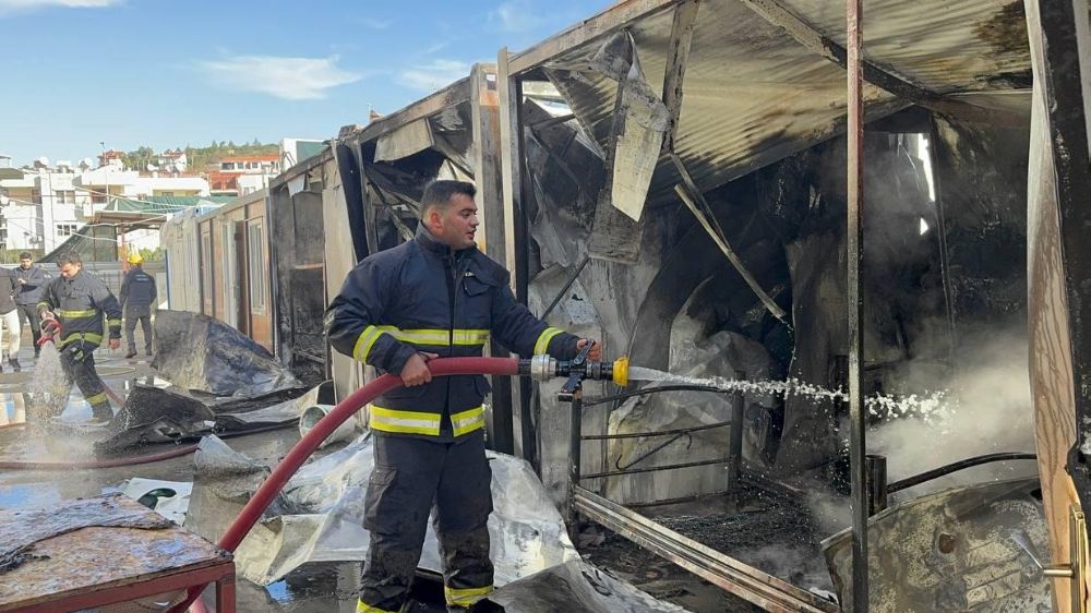 Gazipaşa'da prefabrik lojmanda yangın Can kaybı yok